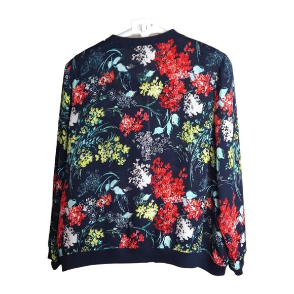 Nue Options Women’s Size 1X Zip Boho Floral Bomber Jacket – Lightweight, Casual - Picture 3 of 7